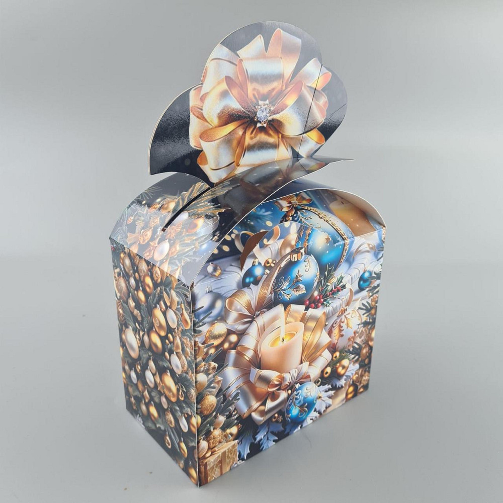 Новогодняя подарочная картонная упаковка для конфет (1000грм) №199н 