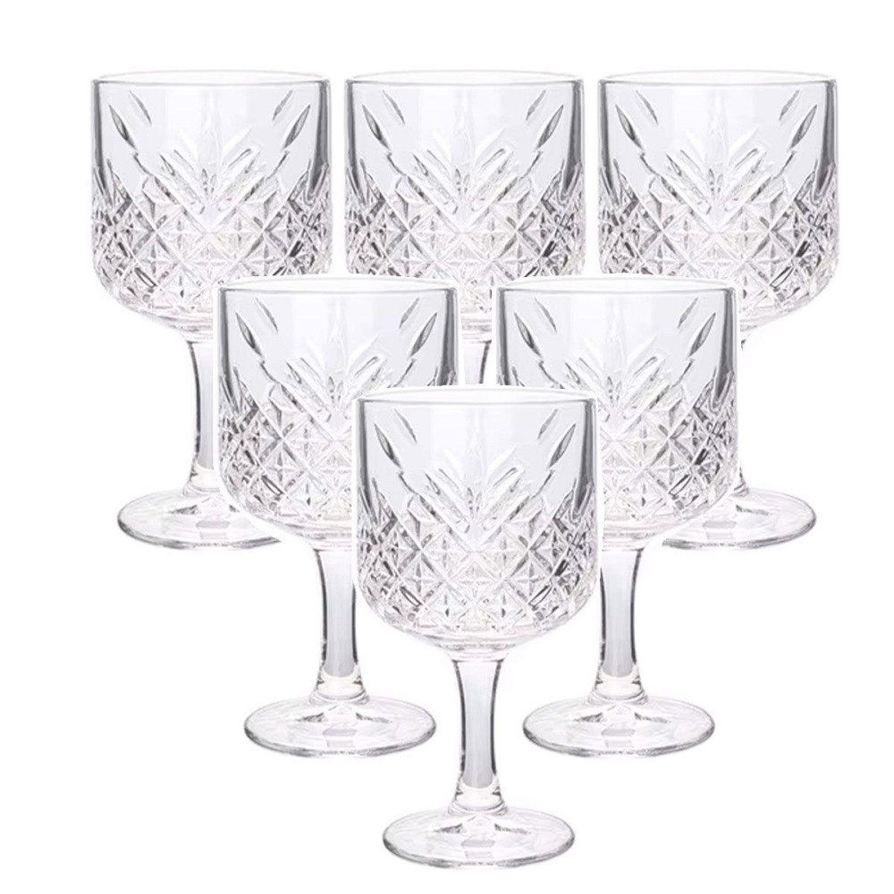 Келихи для вина на високій ніжці набір 6 шт винний келих скляний прозорий 400 мл HP-YH-44 Коломия - фото 1