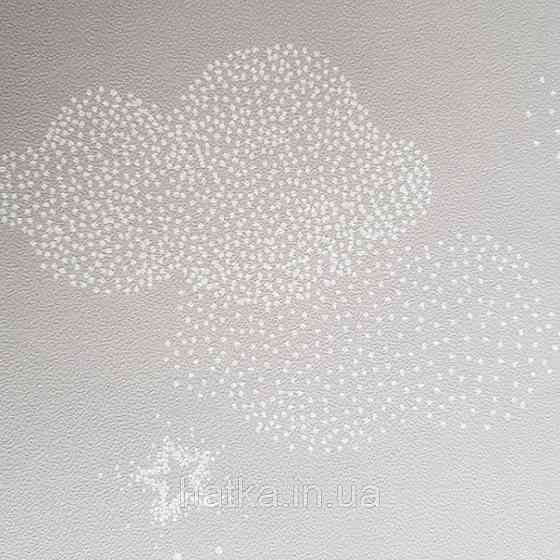 Шпалери флізелінові дитячі Lutece Tartine et Chocolat небо хмари хмари зорі місяць білі на сірому бежево Київ