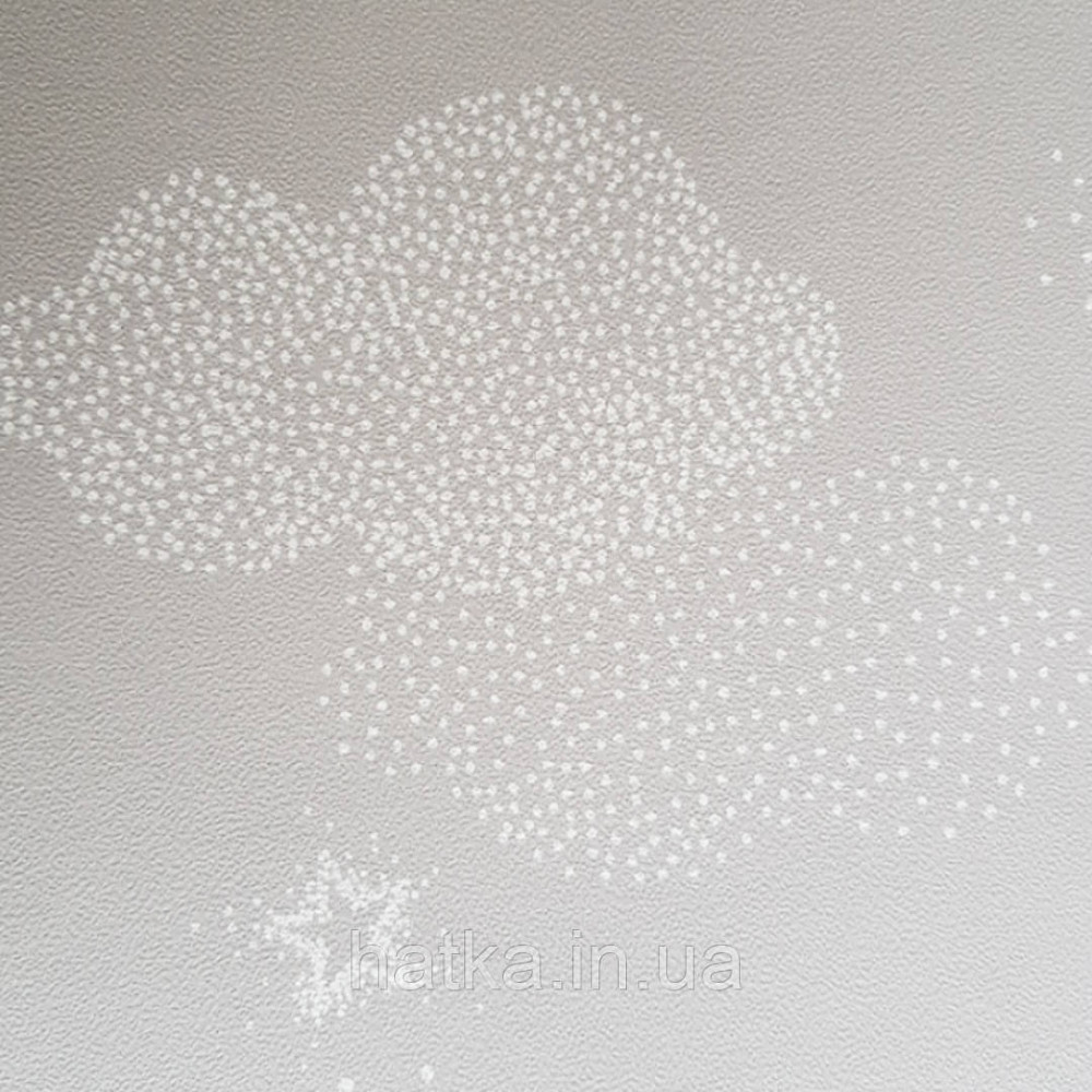 Шпалери флізелінові дитячі Lutece Tartine et Chocolat небо хмари хмари зорі місяць білі на сірому бежево Київ - фото 3