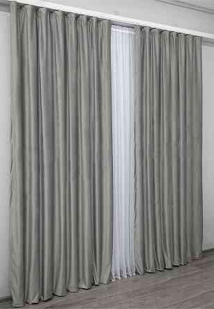 Комплект готових штор VR-Textil Оксамит № 1151ш Сірий 100х290 см 2 шт (31-527) Київ