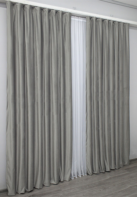 Комплект готових штор VR-Textil Оксамит № 1151ш Сірий 100х290 см 2 шт (31-527) Київ - фото 5