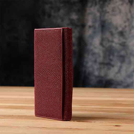 Кошелек женский STINGRAY LEATHER 18097 из натуральной кожи морского ската Бордовый Киев