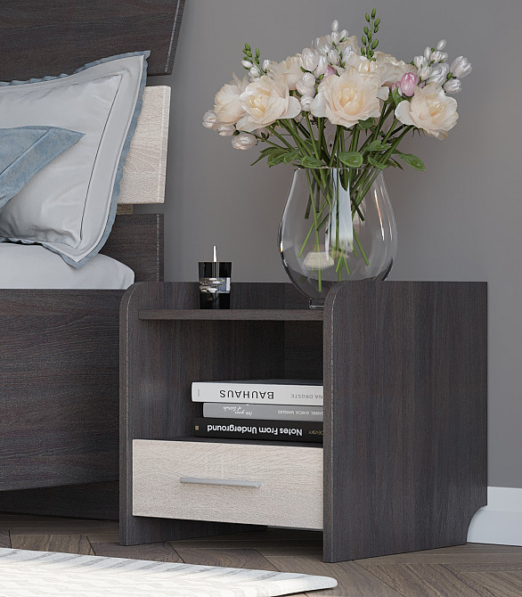 Тумба прикроватная Эверест Т-1 40х40х40 венге + дуб молочный (DTM-2078) Львов - изображение 3