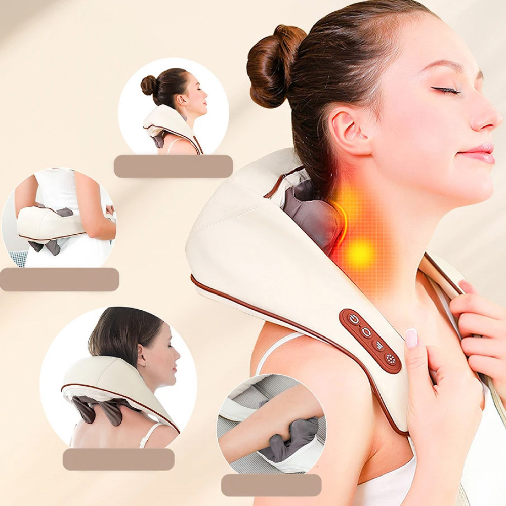 Ударный массажер для шеи с подогревом, от USB, XL-653 / Электрический массажер для спины / Электромассажер Киев - изображение 7