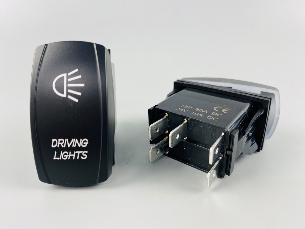 Клавіша вимикач ON-OFF, 5 ніжок, синя підсвітка, малюнок — фара додатковий. Мукачево - фото 6