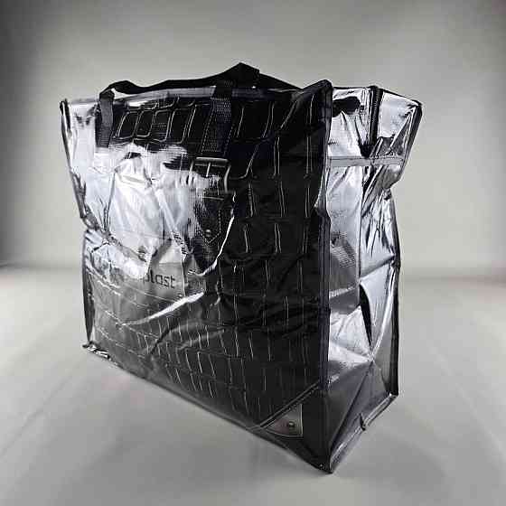 Полипропиленовая сумка на змейке  хозяйственная  с цветным рисунком №3 Черная Кожа (1 шт) Харьков