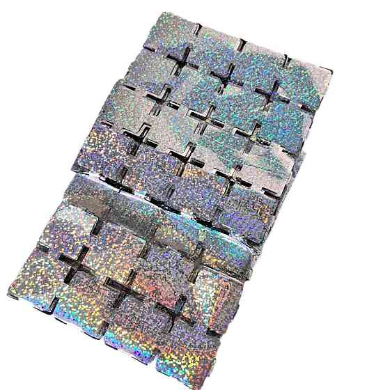 Дождик для фотозоны кубиками c голограммой 2 м на 1 м серебристый Киев