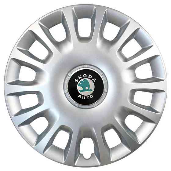 Автомобільні модельні ковпаки R15 Skoda (зелена) 307 4шт, SJS, сріблясті Київ