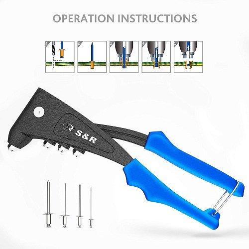 Заклепувальний ключ S&R 284302902 Профі в наборі із заклепками Одеса - фото 4