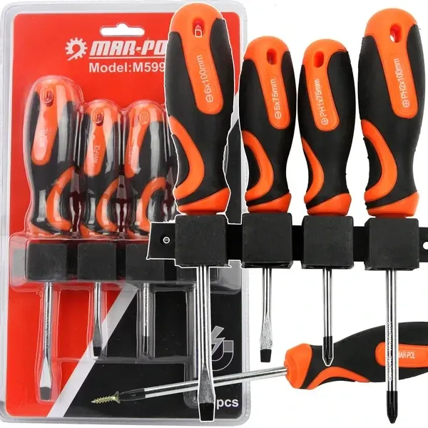 Набор отверток с магнитным наконечником 4 элемента Mar-Pol (М59996) Нововолынск - изображение 1