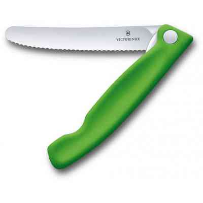 Кухонный нож Victorinox SwissClassic Foldable Paring 11 см Serrated Green (6.7836.F4B) Винница