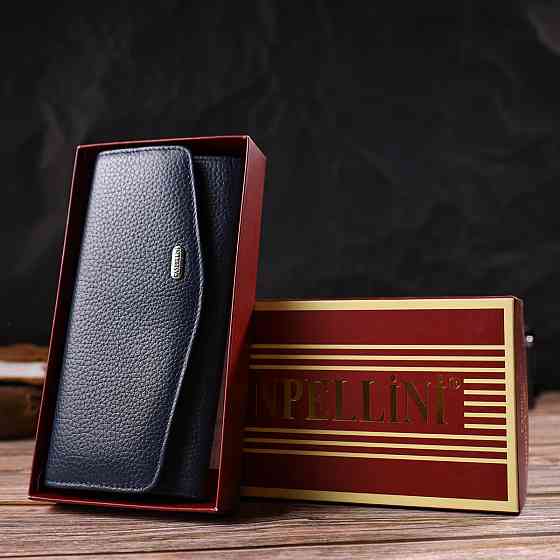 Женский стильный кошелек с удобным функционалом кожаный CANPELLINI 21725 Синий Киев