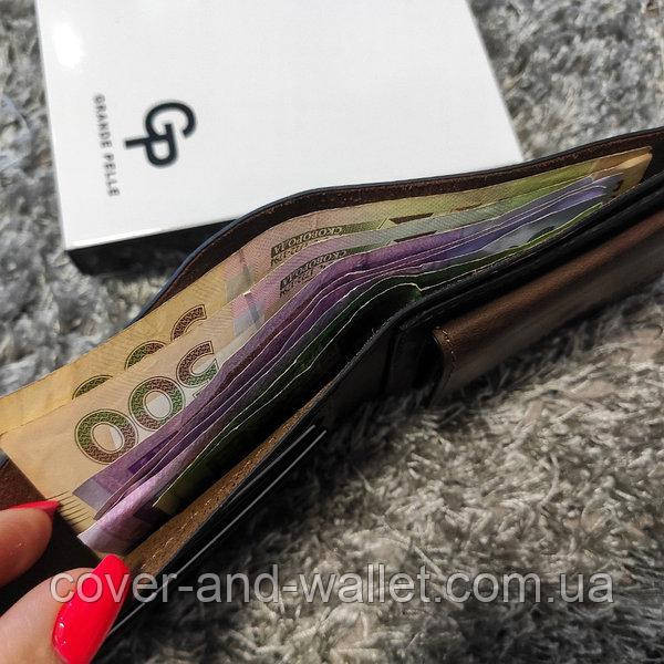 Тонкий вінтажний чоловічий гаманець без застібки Grande Pelle 506120 Київ - фото 7
