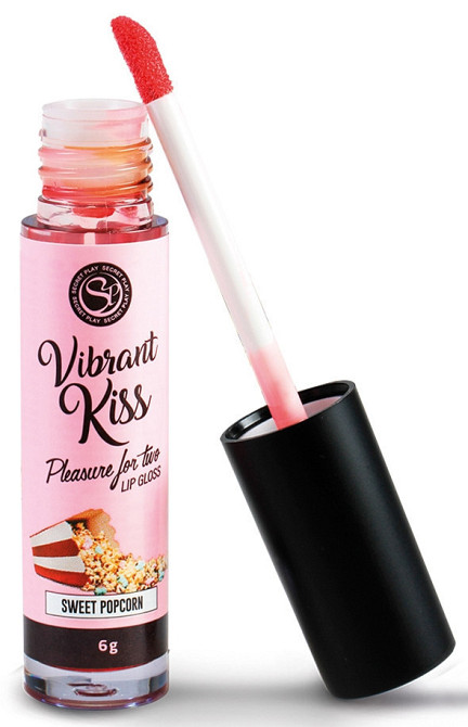 Блеск для губ с эффектом вибрации Secret Play - LIP GLOSS Vibrant Kiss Sweet Popcorn, 6 грамм Sex Aura Киев - изображение 2