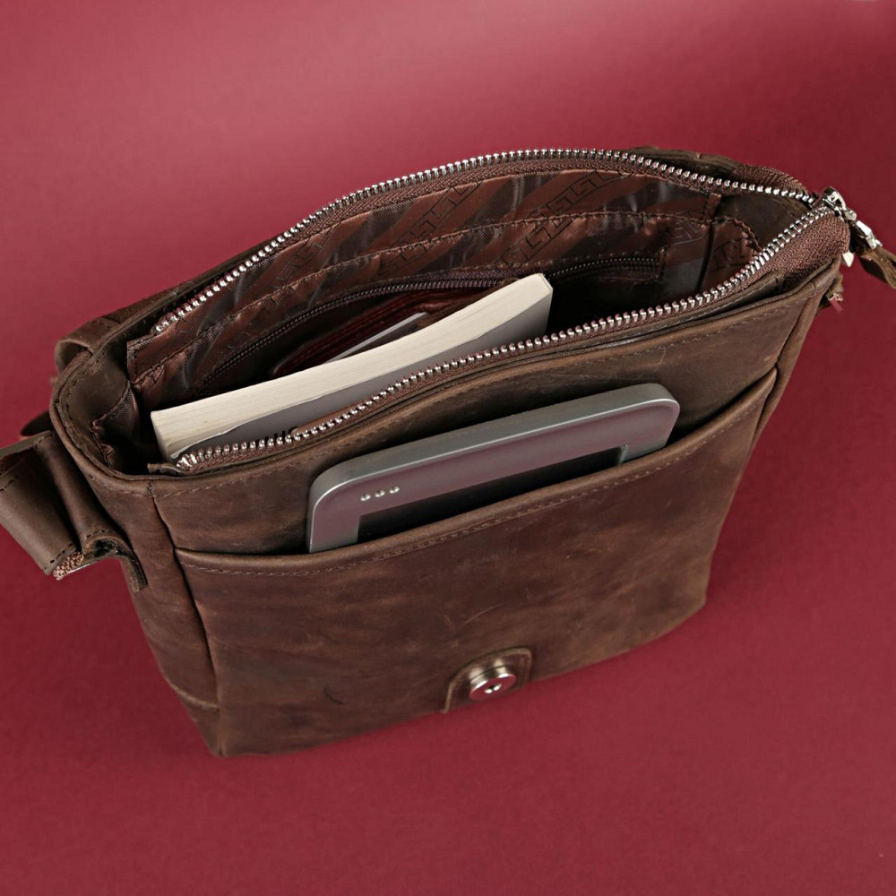 Сумка SHVIGEL 00890 из винтажной кожи Коричневая Киев - изображение 10