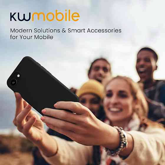 Чехол kwmobile для Apple iPhone 16e мягкий силиконовый TPU матовый черный совместим с беспроводной зарядкой Киев