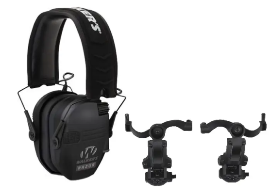 Тактичні активні навушники на шолом Walkers Razor + кріплення OPS Core (Чебурашки) Чорний Вінниця