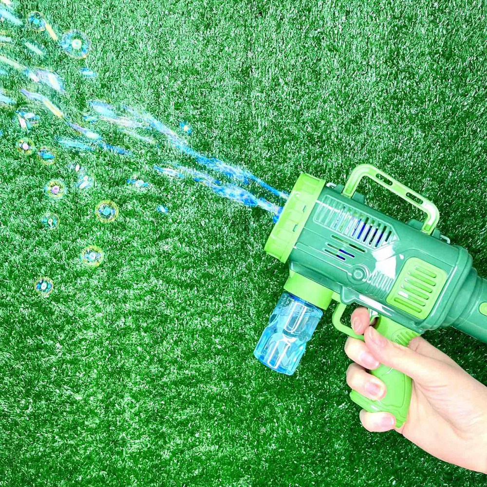 Пістолет для запуску мильних бульбашок світло запаска 26 см Зелений (9835-3) Чернігів - фото 6