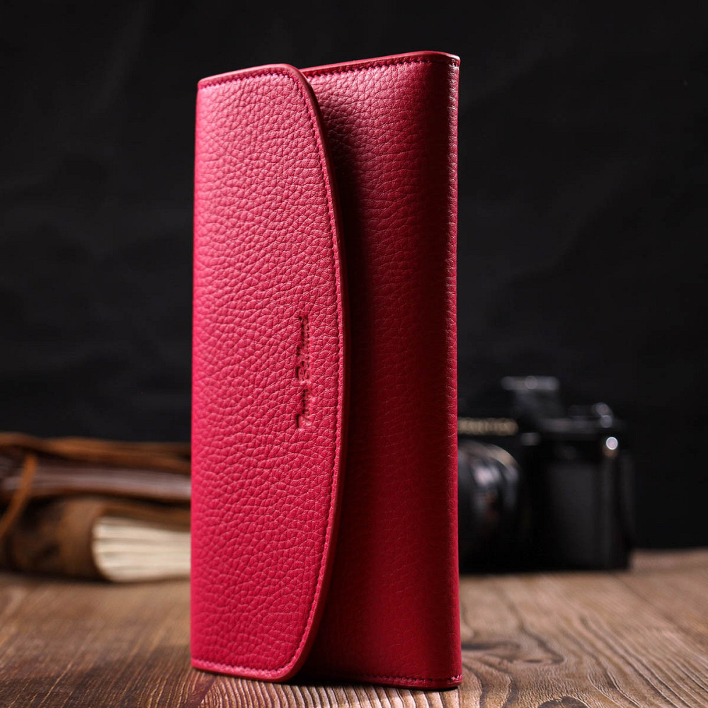 Барвистий жіночий гаманець з монетницею на блискавці з натуральної шкіри Tony Bellucci 21979 Фуксія Київ - фото 3