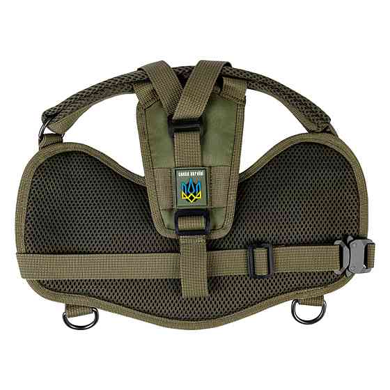 Шлей для служебных собак WAUDOG PRO, металлический фастекс, L, В 70-100 см, хаки Киев