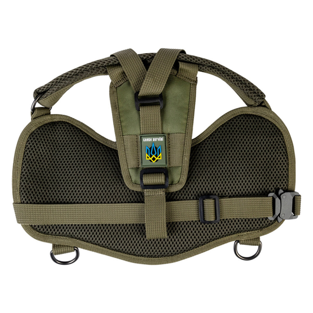 Шлей для служебных собак WAUDOG PRO, металлический фастекс, L, В 70-100 см, хаки Киев - изображение 4