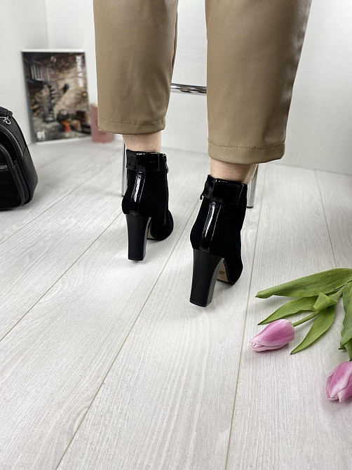 Жіночі черевики VESNA чорні натуральна замша висота каблука 9см розмір 36р. 40р. (9180) Коломия - фото 7