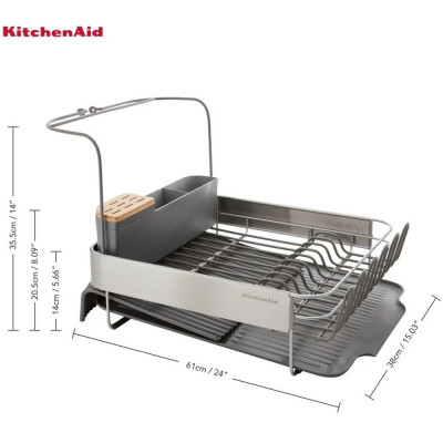 Сушарка для посуду KitchenAid Sinkware 61,5 x 38,5 x 37,5 см сірий (KEG896BXCGA) Вінниця - фото 9