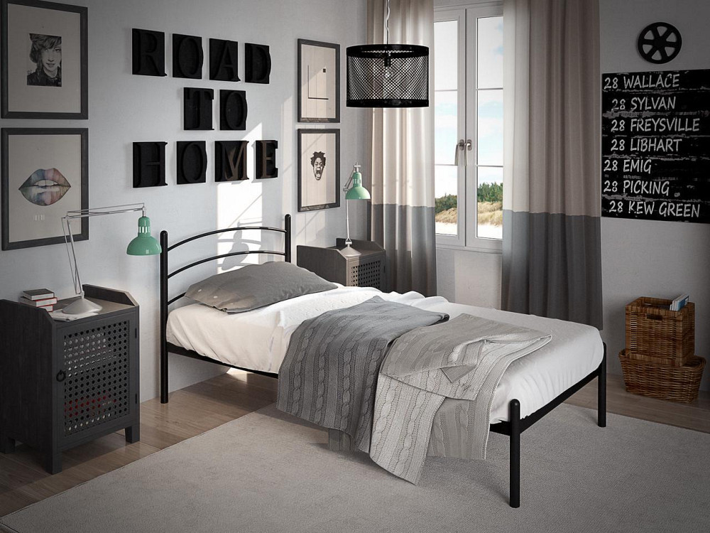 Двуспальная металлическая кровать Маранта от ТМ Теnero 160х200, Щит ДВП, Без ящика Харьков - изображение 1
