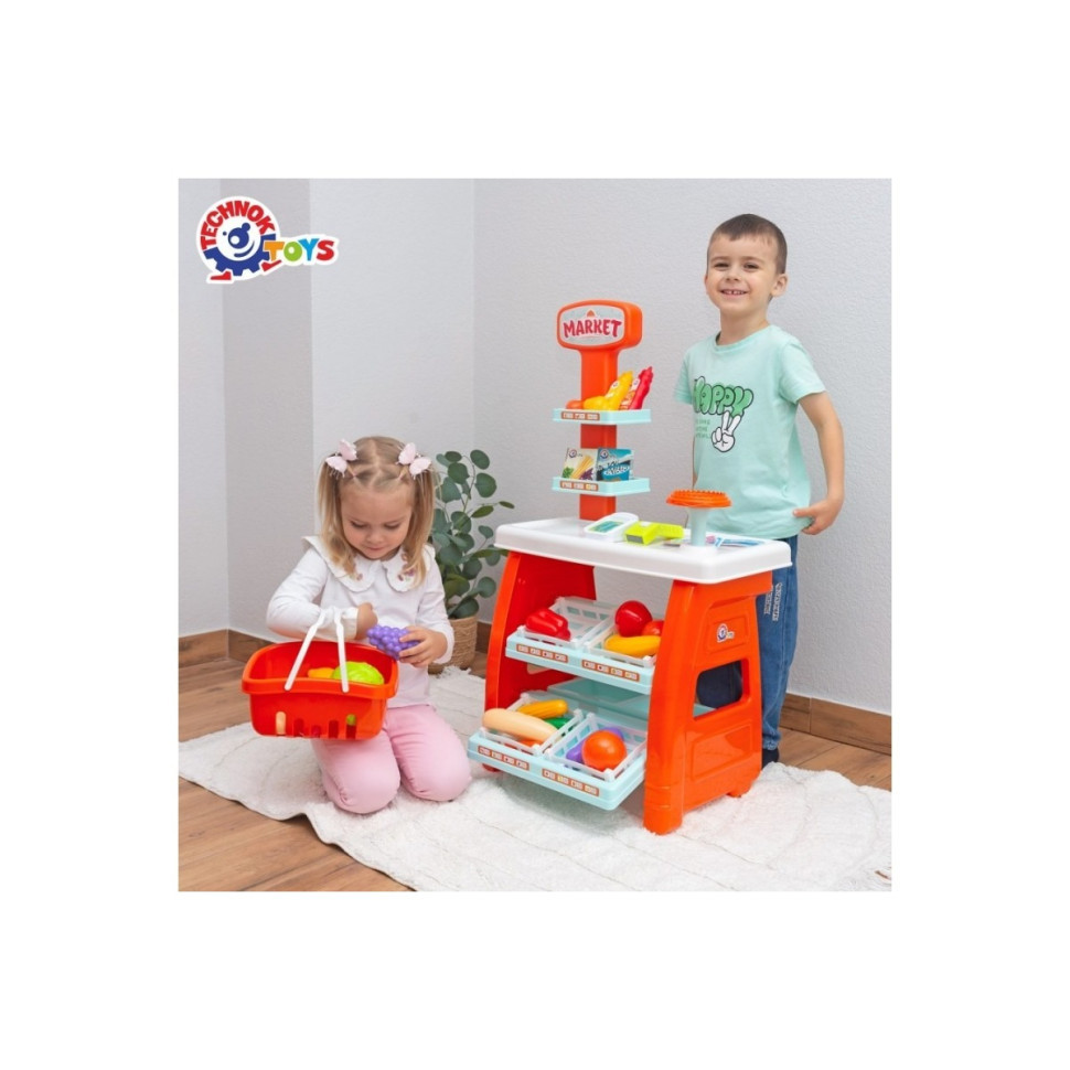 Ігровий дитячий набір "Маркет" 0730TXK прилавок з полицями, кошик, різні продукти Вінниця - фото 9
