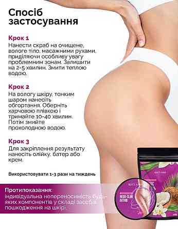 Двойной антицеллюлитный набор для тела с теплым обертыванием Reclaire cosmetics Киев