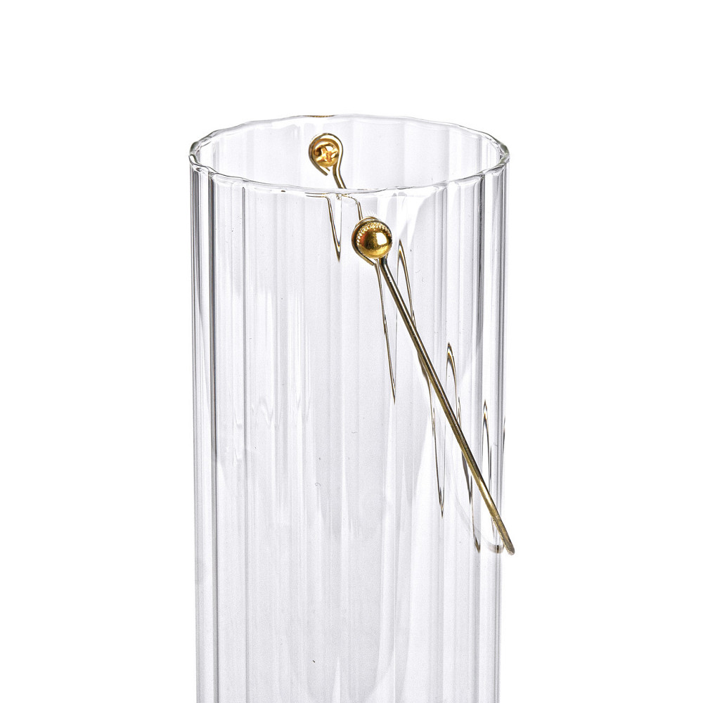 Стеклянная ваза для цветов с ручкой, 29,5 см Киев - изображение 3