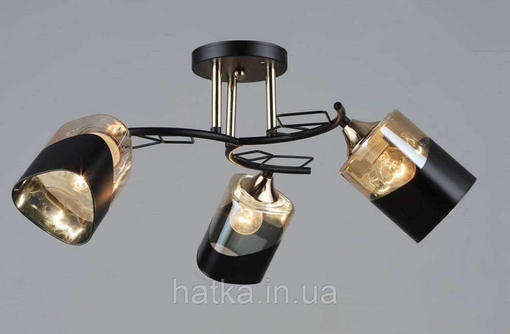 Люстра стельова Sirius B K2172/3 BK+FGD на 3 плафони Київ - фото 1