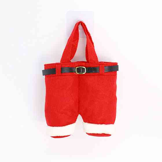 Декор для новогоднего стола Штаны Деда Мороза 210 на 145 мм разноцветный Киев