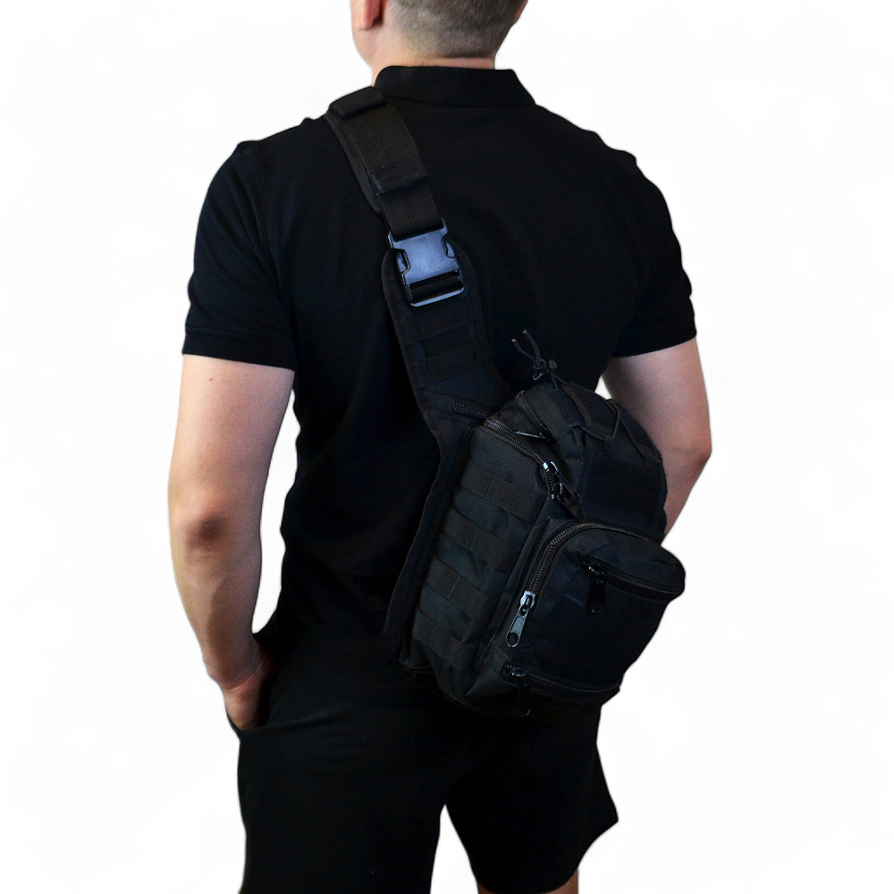 Тактична сумка для активного життя, Нагрудна сумка бананка містка, Чоловіча сумка-слінг тактична хакі VH-58 Івано-Франківськ - фото 8