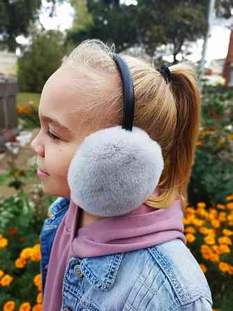 Хутряні навушники дитячі з Rex Світло-сірий Харків