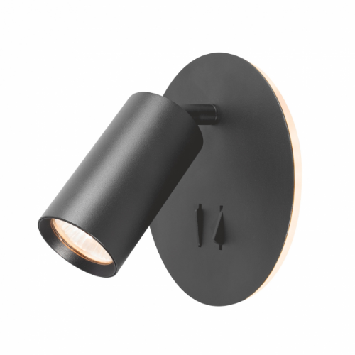 LED Світильник настінний під лампу GU10 з підсвічуванням та кнопкою чорний VL-SPF24E-B Videx Житомир - изображение 1