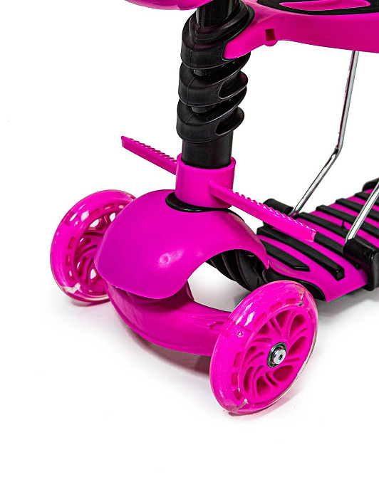 Самокат с защитным бортиком Scooter "Коровка" 5 в 1. Розовый Одесса - изображение 3