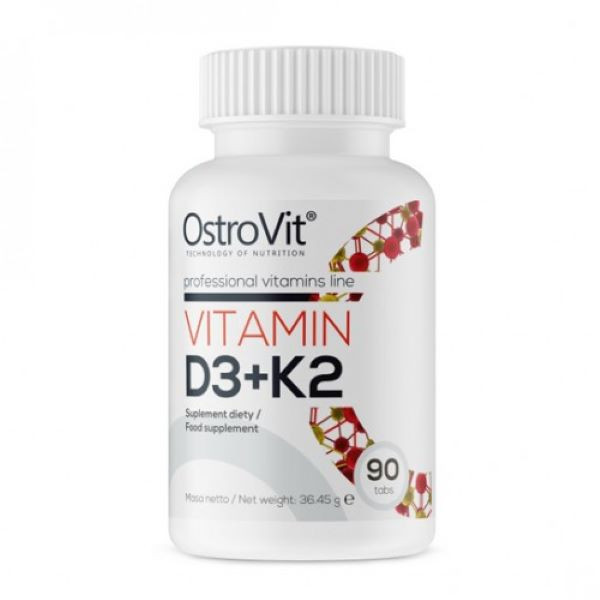 Вітаміни D3+K2 Ostrovit Vitamin D3+K2 90 tabl Луцьк - фото 1