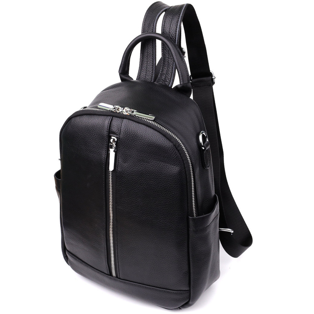 Жіночий рюкзак з натуральної шкіри Vintage 23057 Чорний Київ - фото 1