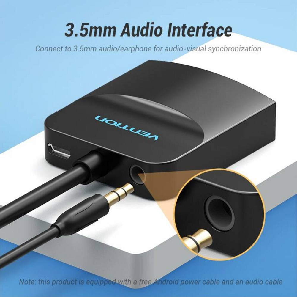 Адаптер Vention HDMI to VGA Converter with Female Micro USB and Audio Port 0.15M Black (42161) Київ - фото 2