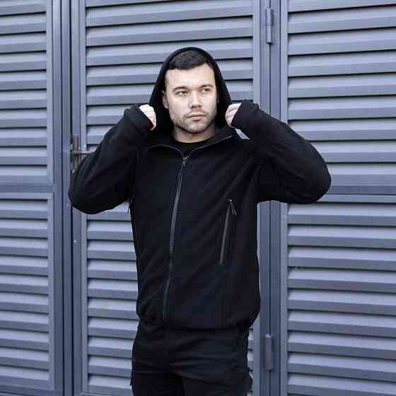 Толстовка мужская флисовая на молнии Pobedov Explorer черная Киев