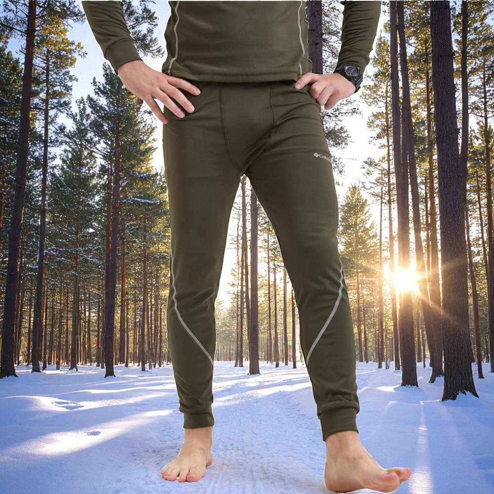 Зимова чоловіча термобілизна хакі Columbia ,комплект чоловічої термобілизни колумбія хакі кольору флісова тепла Львів - фото 2