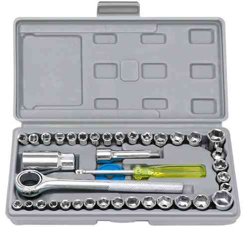 Набор торцевых головок с трещоткой и удлинителем в кейсе, 40 предметов Винница