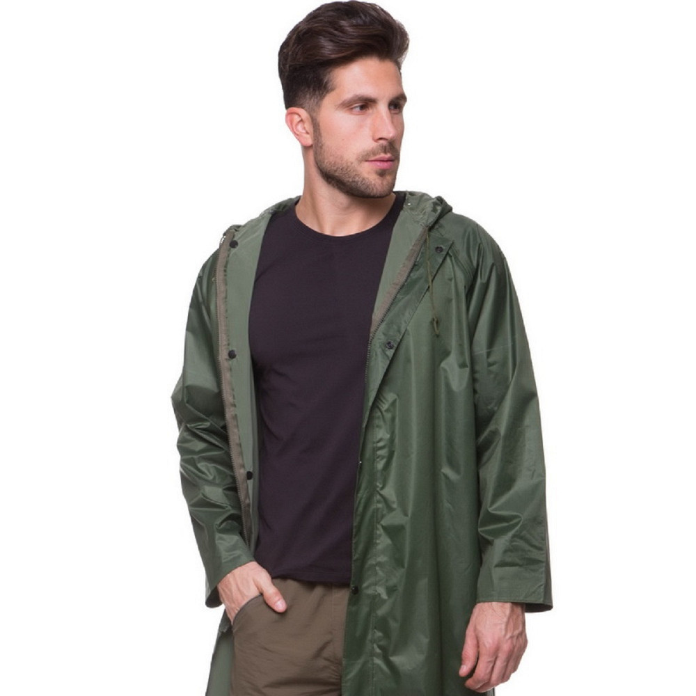 Плащ-дождевик ПВХ на молнии и кнопках размер L-XL оливковый Киев - изображение 3