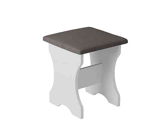 Табурет с мягким сиденьем, табуретка на кухню Ткань Дорандо (темный) ДСП Белый Львов