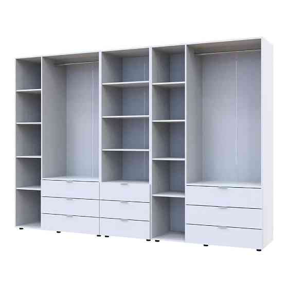 Шафа для одягу Doros Гелар Білий 3+3ДСП з пеналом 292.4х49.5х203.4 (DRS-011923) Львів