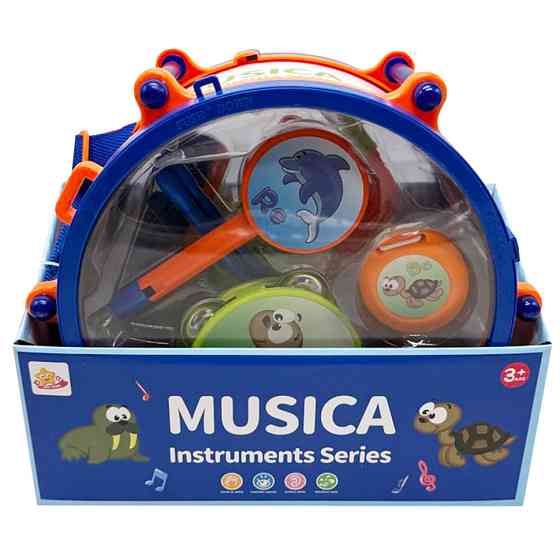 Детский набор музыкальных инструментов SF8122ABC, барабан, дудка, маракас Винница