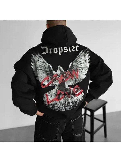 Худи, черная толстовка мужская, свитшот 2711253648 размер 42 Днепр - изображение 1