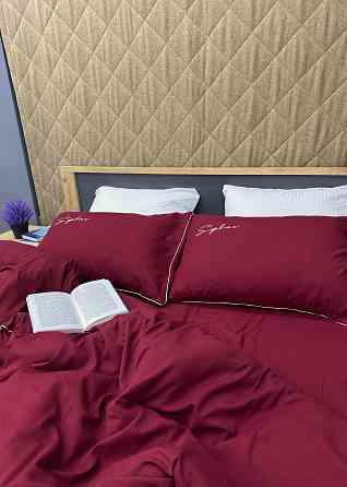 Комплект постільної білизни Сатин, Євро 200х230 Бордовий (88-160) Київ